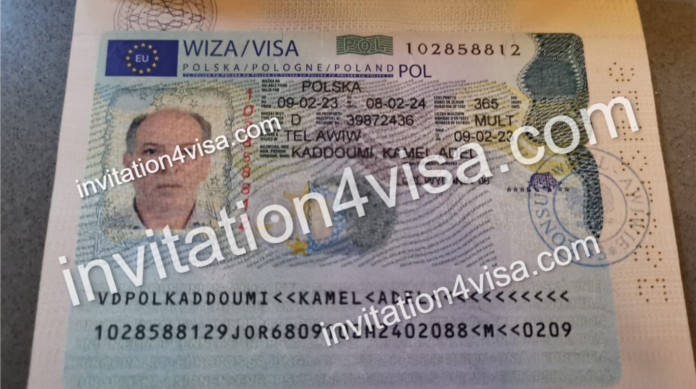 Poland work visa D example