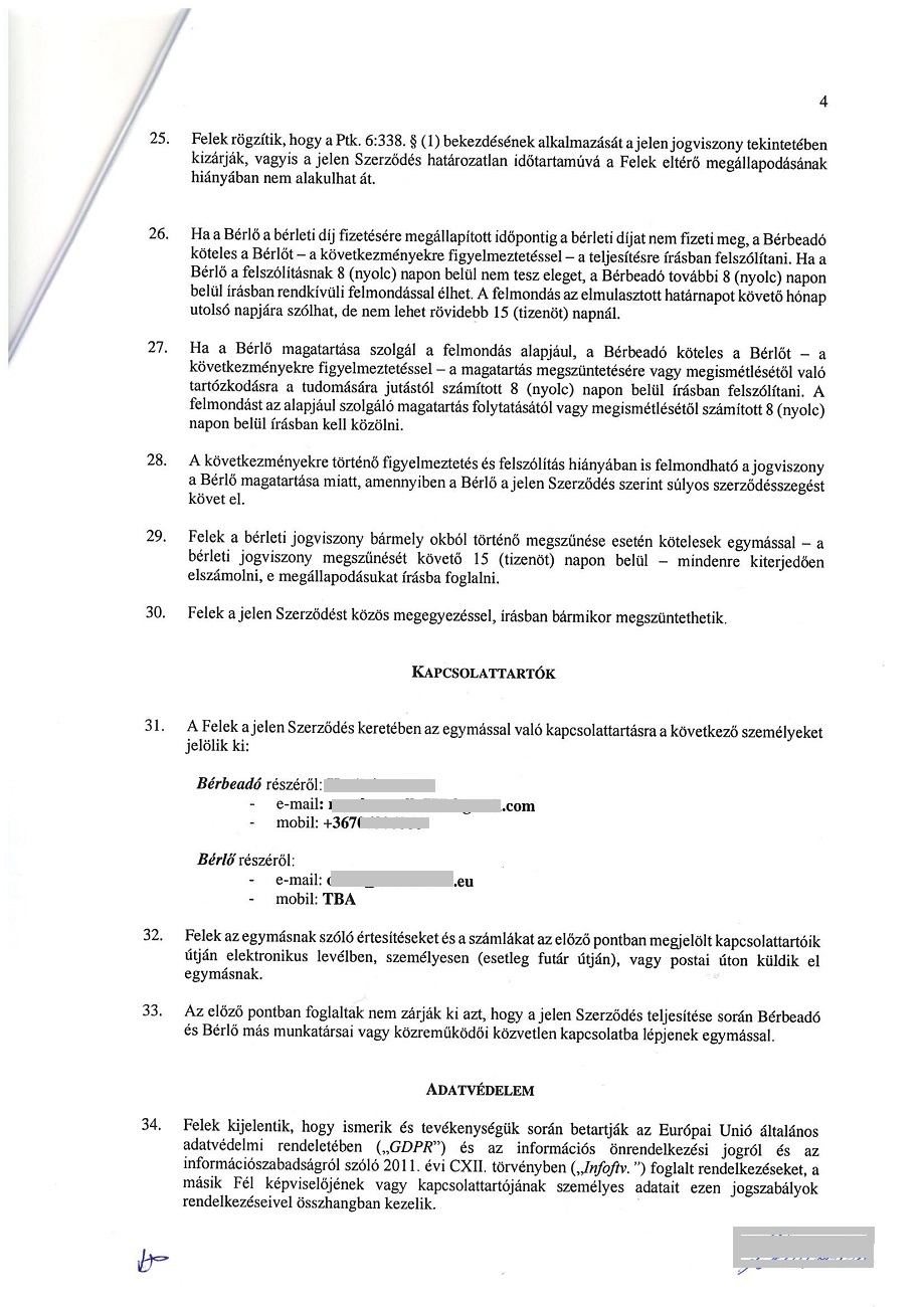 Accomodation letter for work visa to Hungary