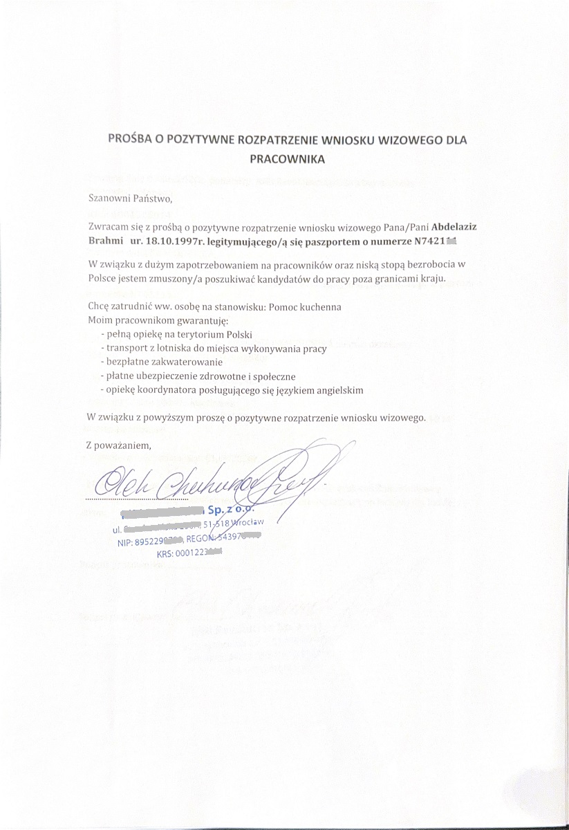 Seasonal work permit to Poland