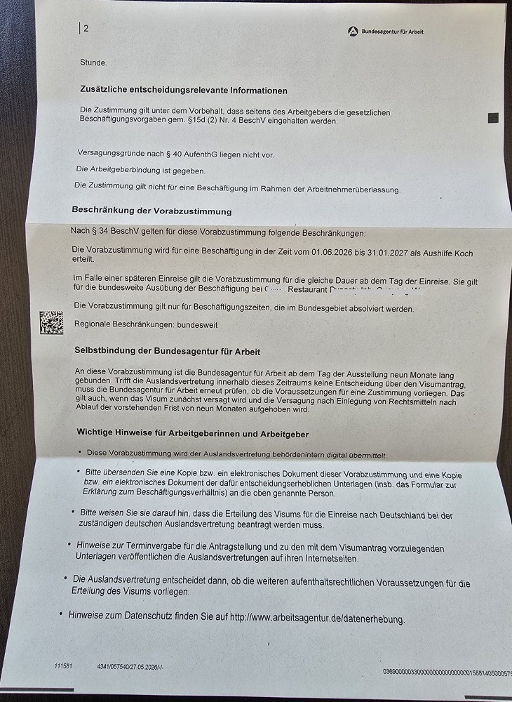 working invitation to Germany