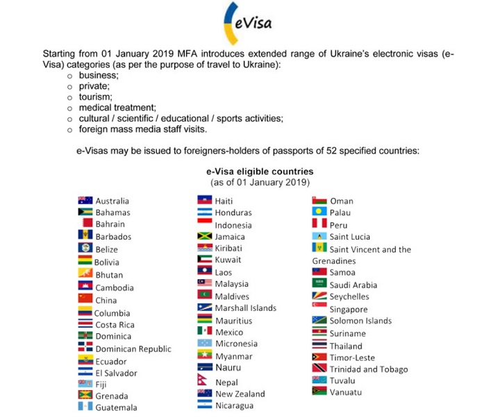e-visa to Ukraine