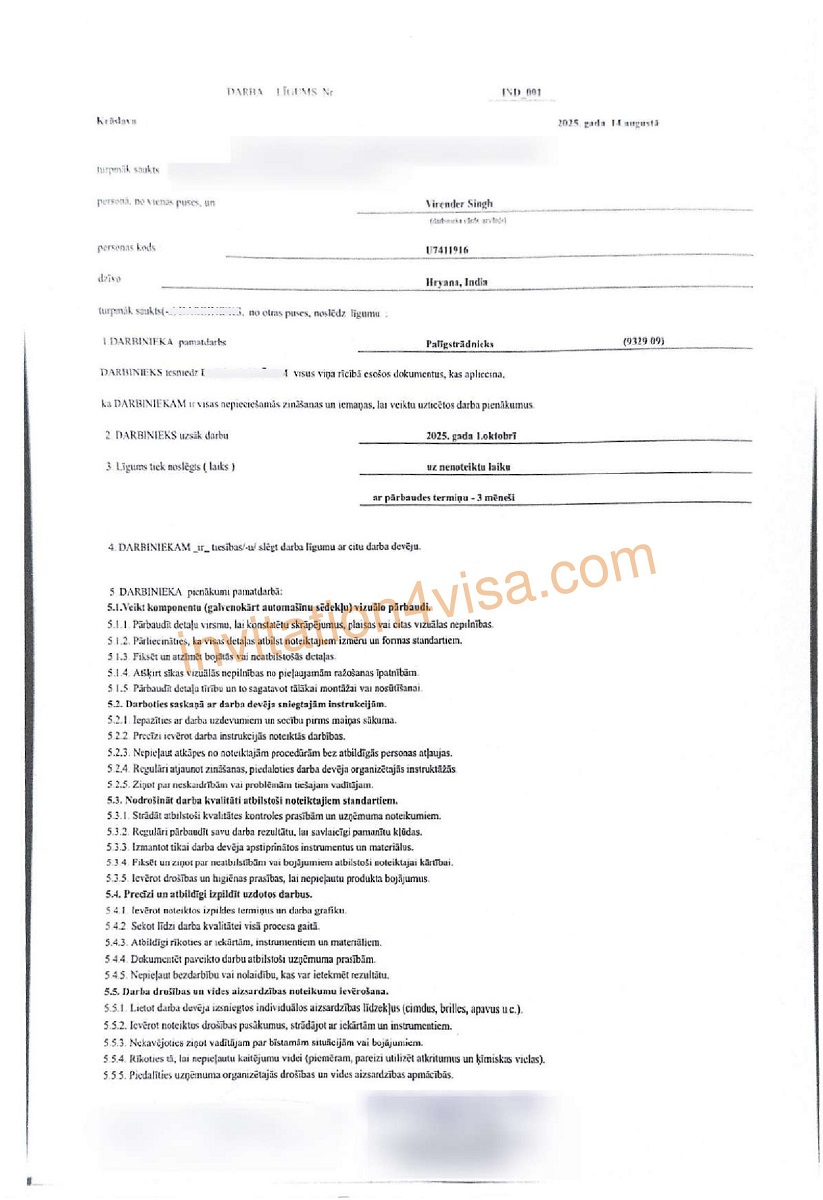 Latvia work permit
