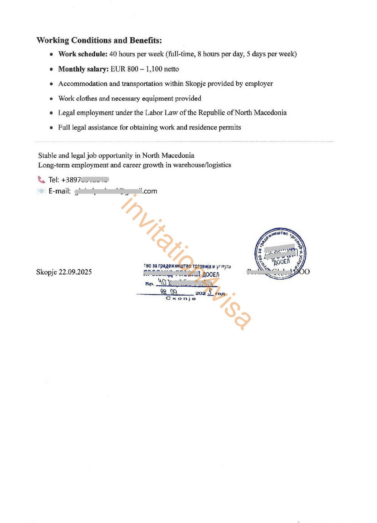 North Macedonia work permit