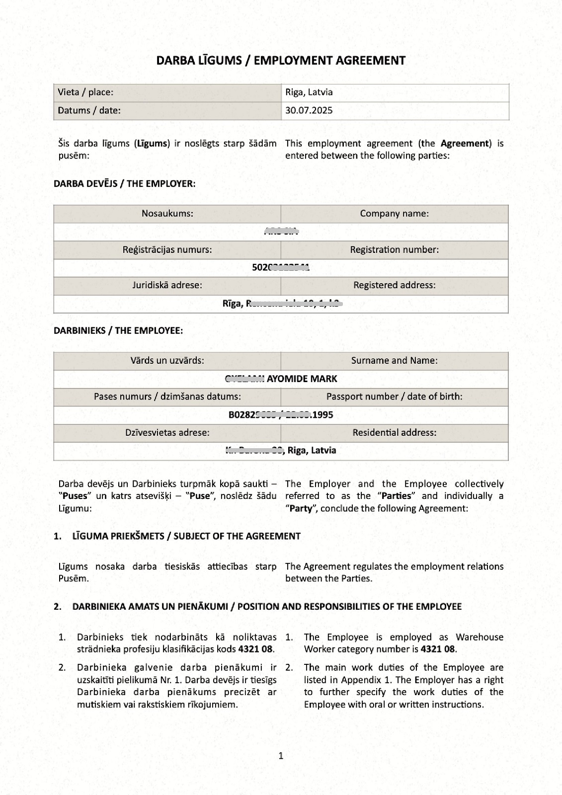 Latvia work permit