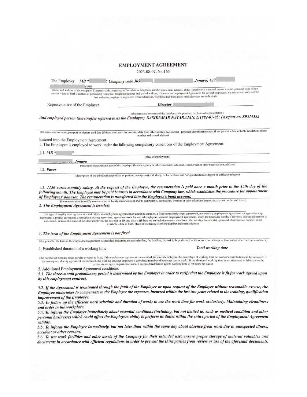 Lithuania work permit