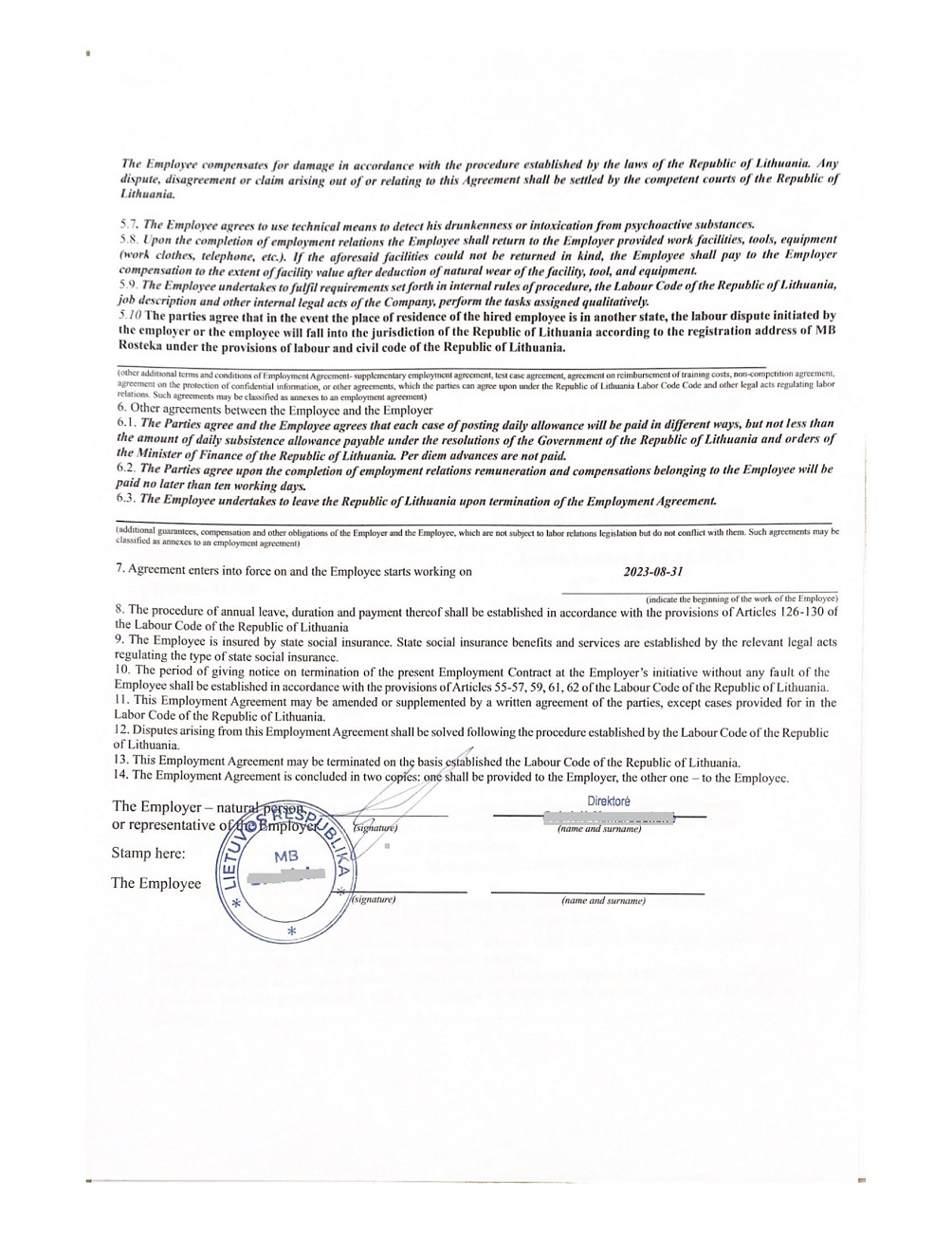 Lithuania work permit