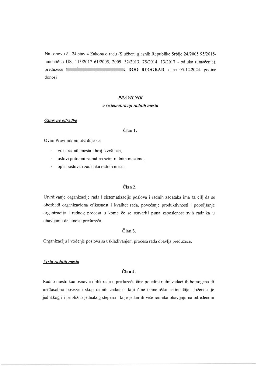 Pravilnik (Rulebook)