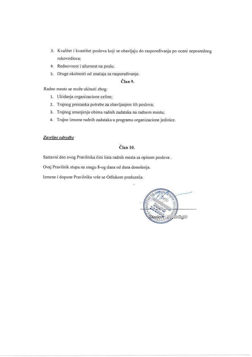 Pravilnik (Rulebook)