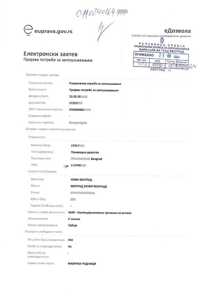 work visa to Serbia