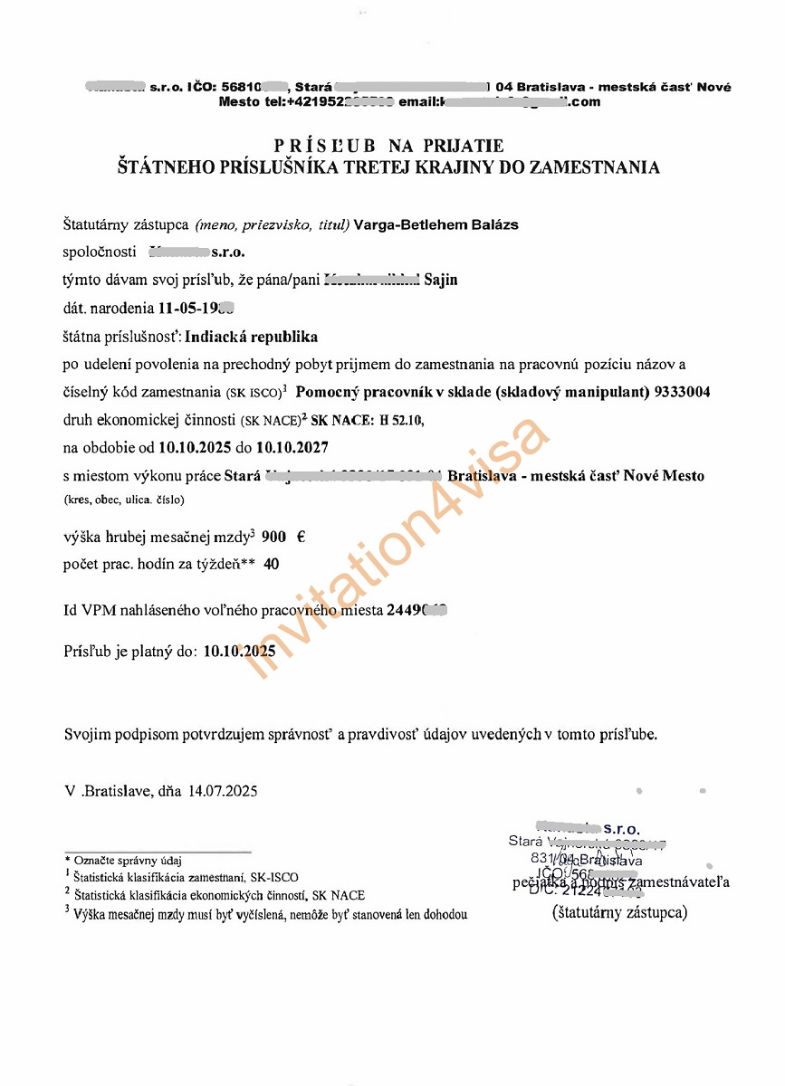 Slovakia work permit 