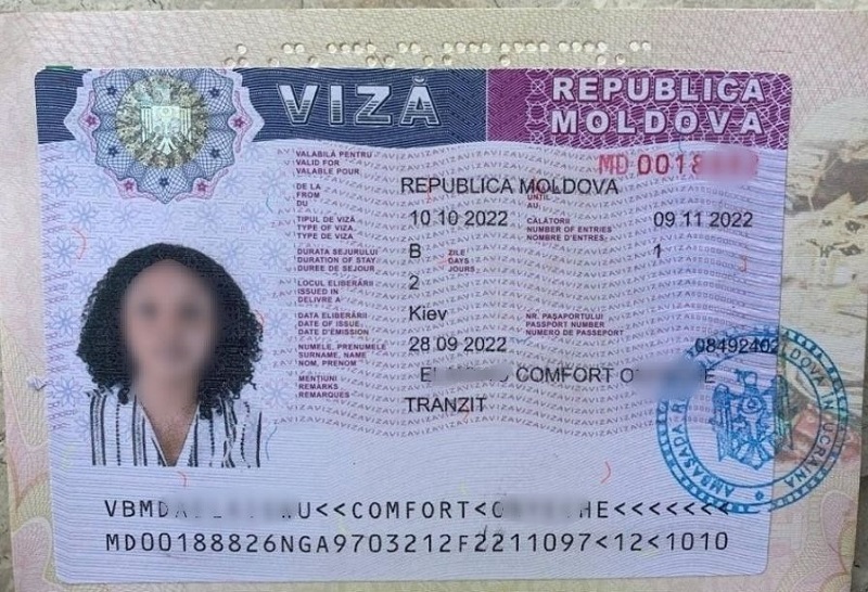 Moldova transit sticker visa