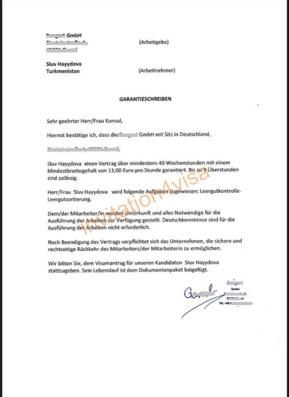 Germany work visa