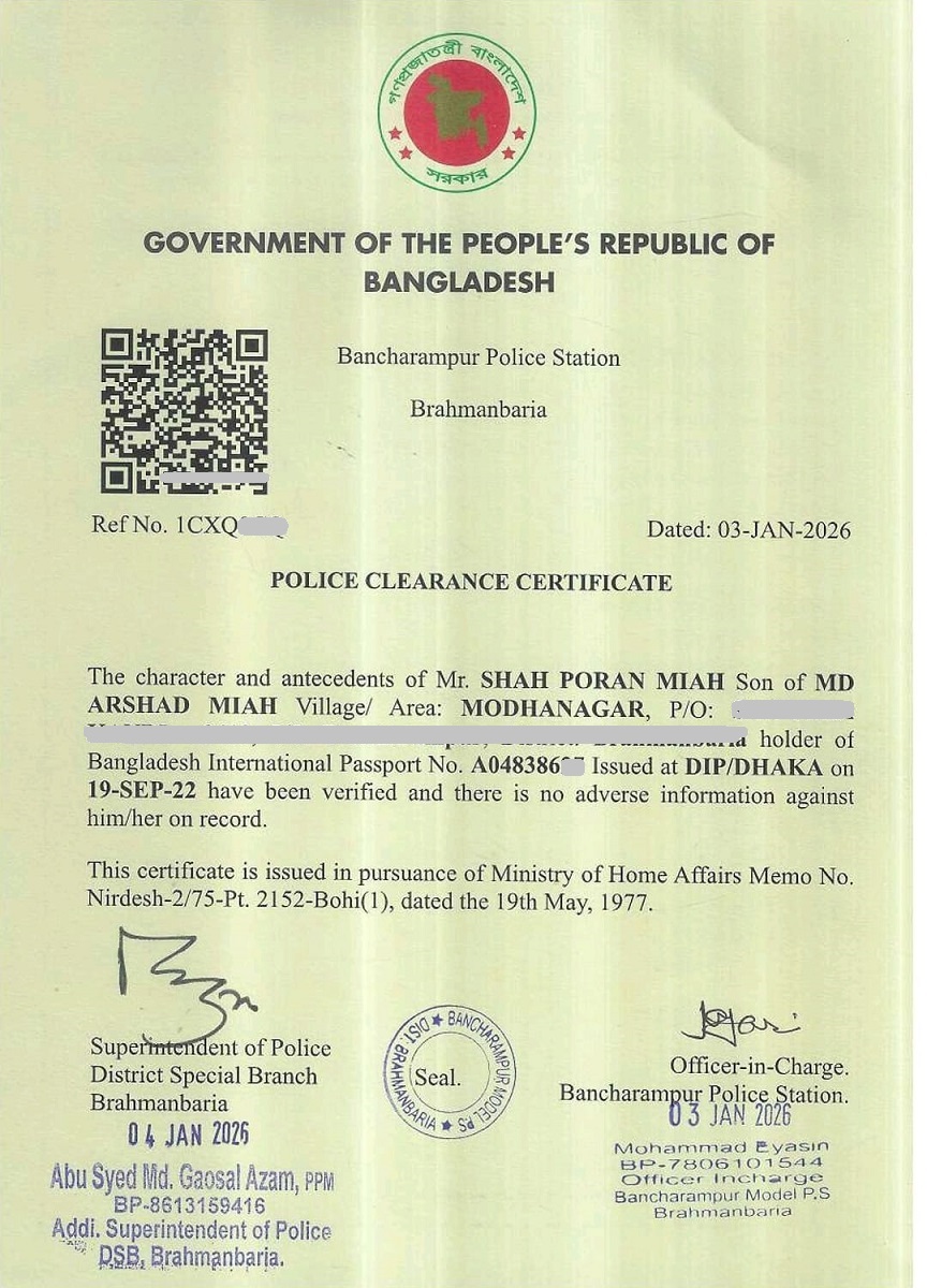 Police clearance certificate